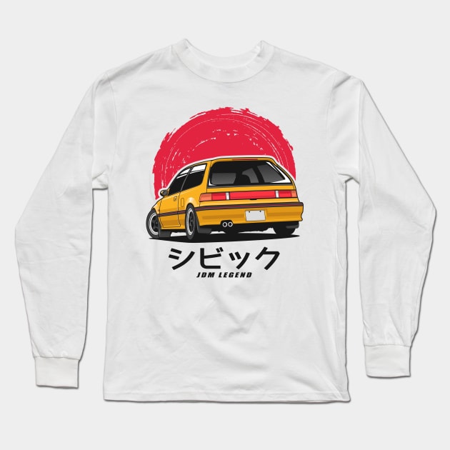 Civic EF JDM Long Sleeve T-Shirt by squealtires